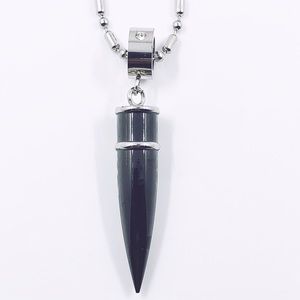 STAINLESS STEEL BULLET PENDANT NECKLACE